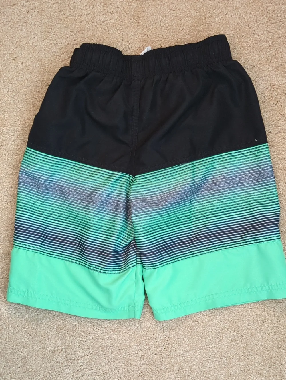 Under Armour Kids' Black and Green Swim Trunks